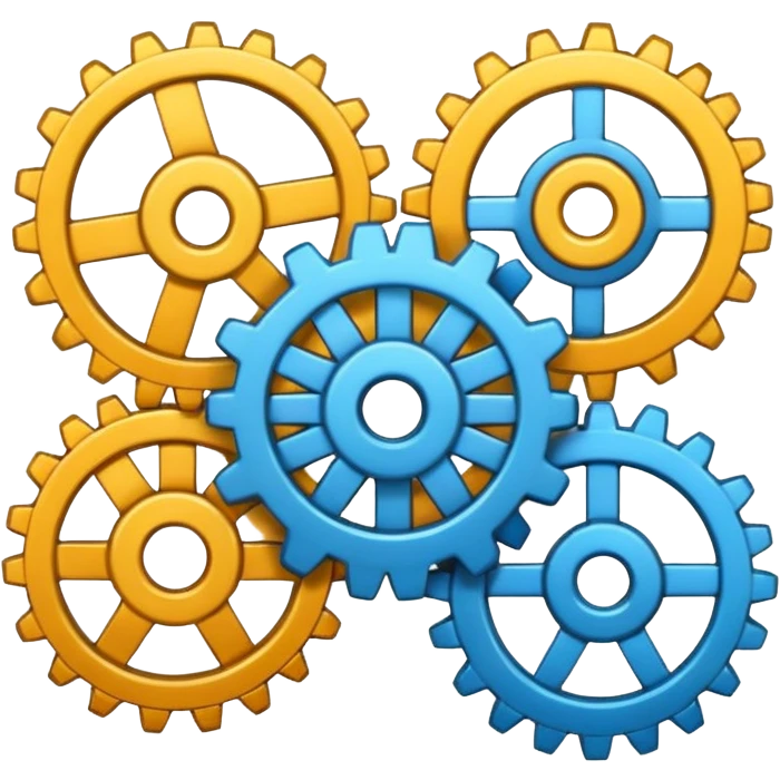 ERP emoji showing interconnected gears and charts emoji