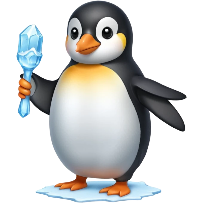 얼음 들고있는 펭귄 emoji