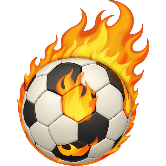a flaming football emoji