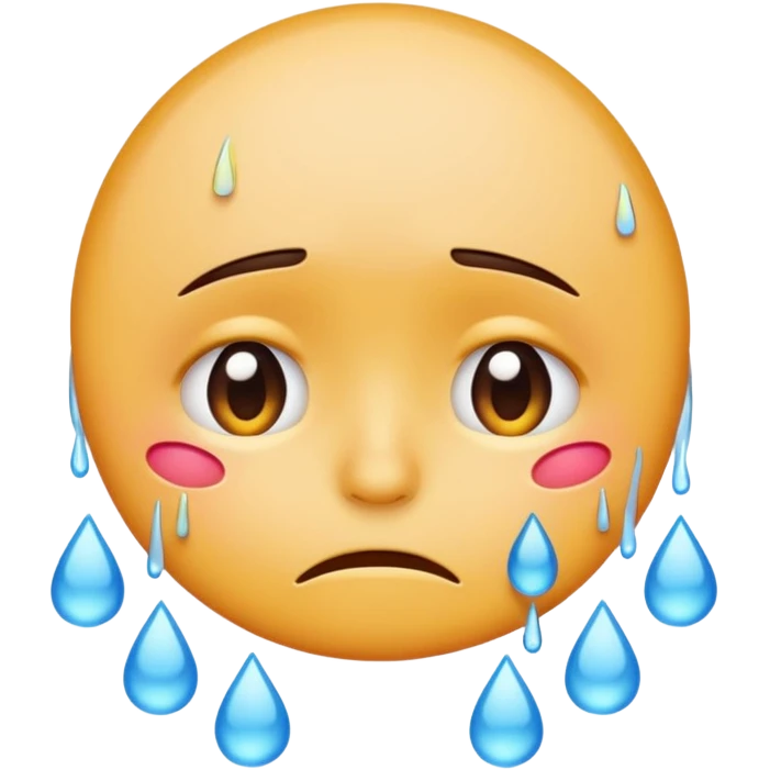 cartoon sad emoji with tears, colorful and cheerful, no text, suitable for WhatsApp and Instagram emoji