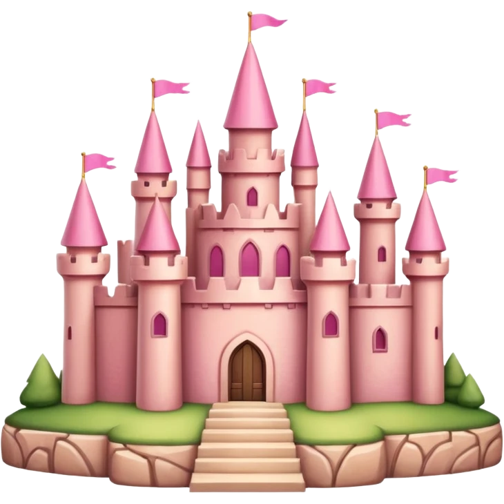 pink castle on land emoji
