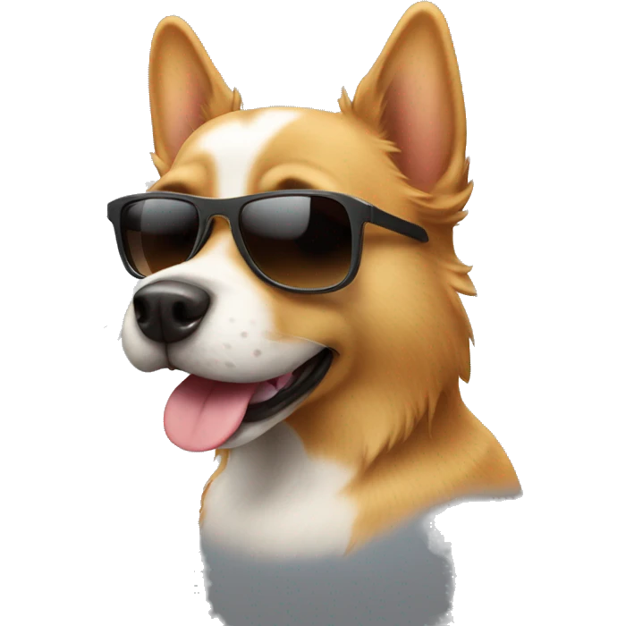 Cute dog with sunglasses  emoji