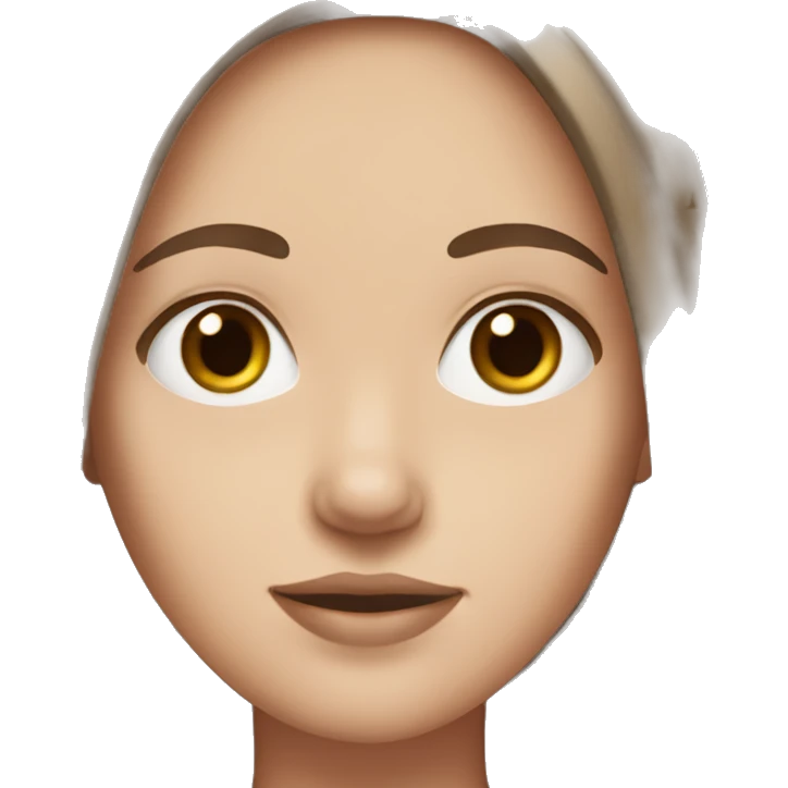White girl with straight brown hair emoji