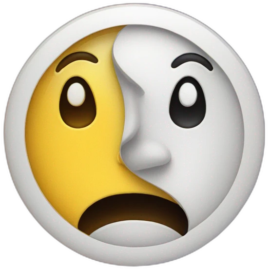 A happy face above a sad face emoji