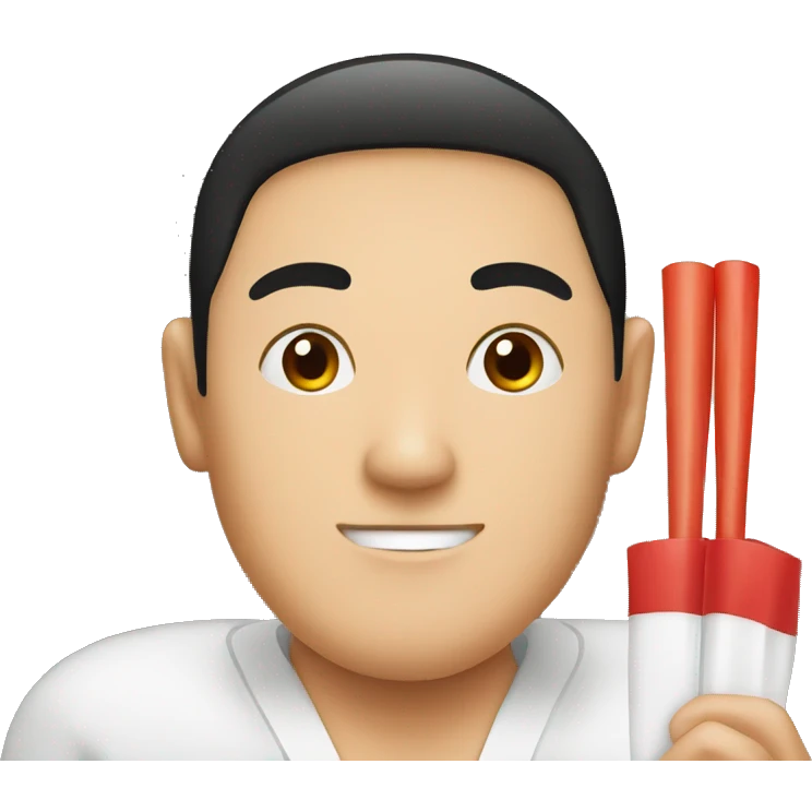 Sushi character in red and black colors emoji