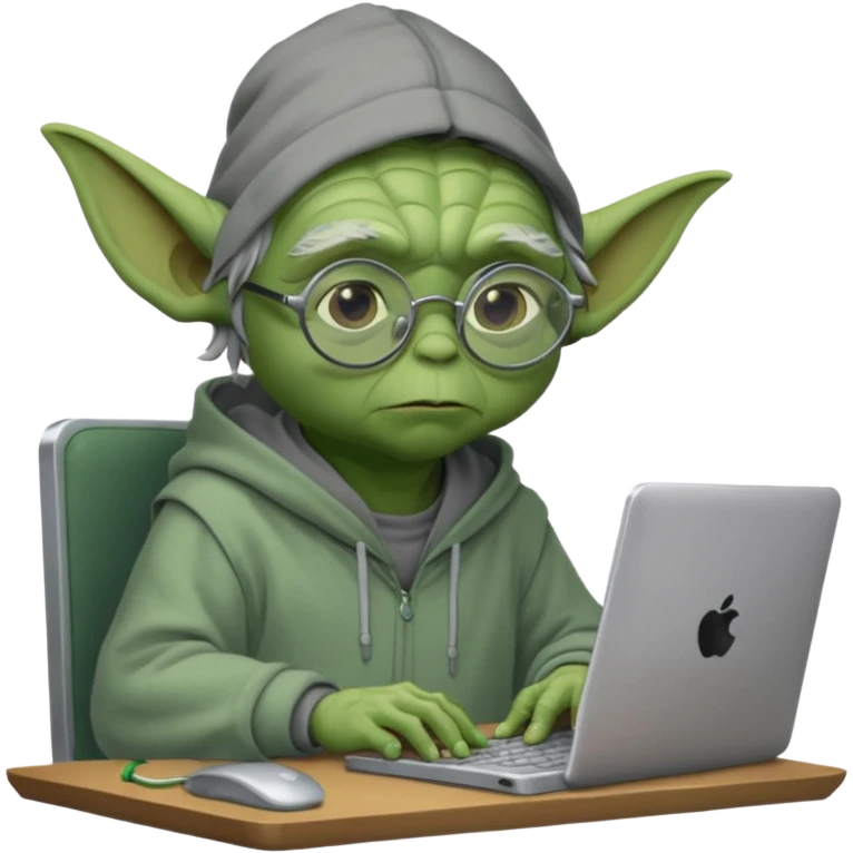 Yoda as a hacker emoji