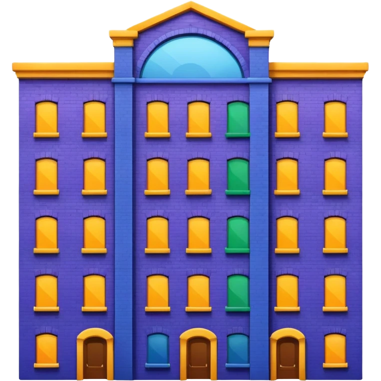 I want a 7 storey building with 7 chakras colour. Starting with violet, indigo, blue, green, yellow, orange , red emoji