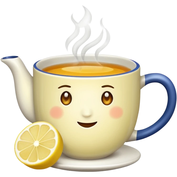 A cup of Tea with lemon emoji