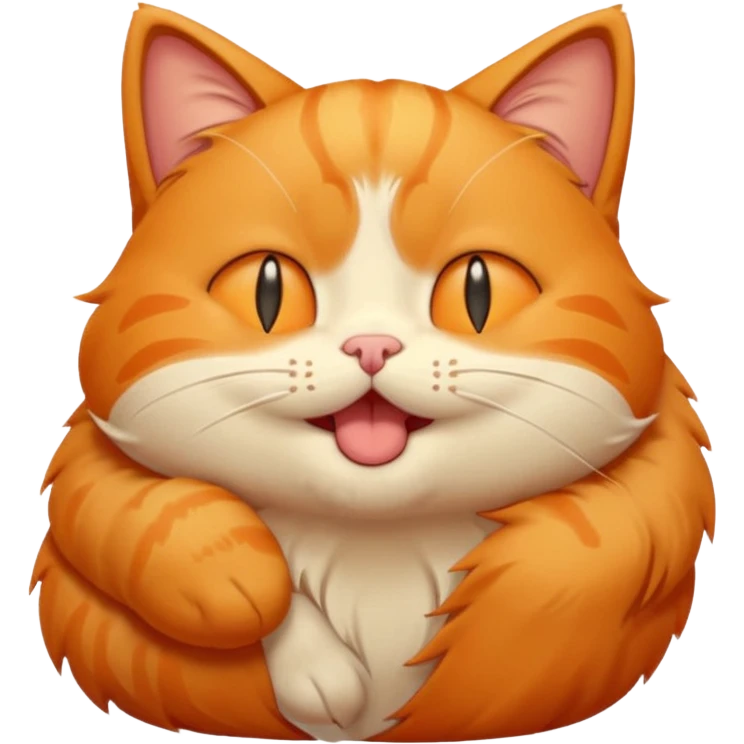 Cute, sleepy orange cat emoji for Discord, droopy eyes, tiny yawn, fluffy fur, cartoonish chibi style, clear at small size.
 emoji