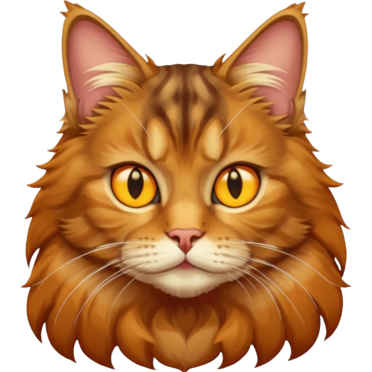 A Maine coon tabby cat emoji with yellow eyes  emoji