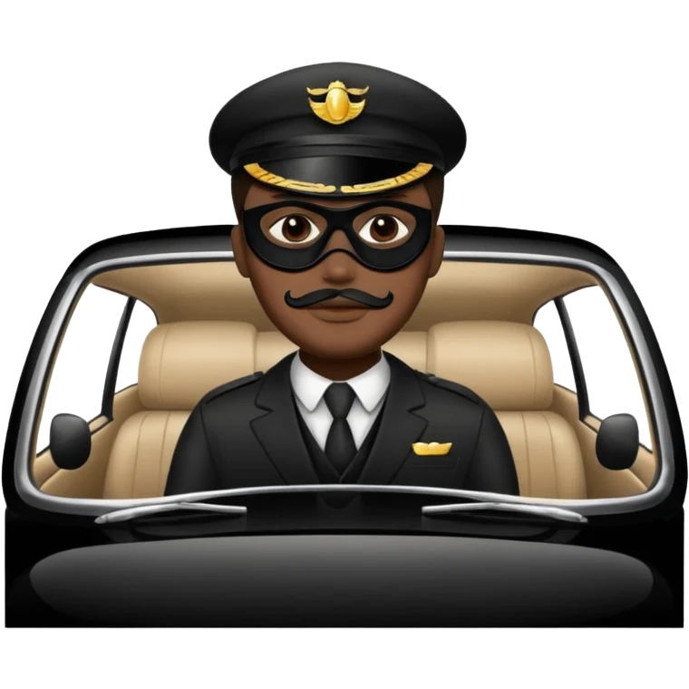 chauffeur with a black face mask emoji