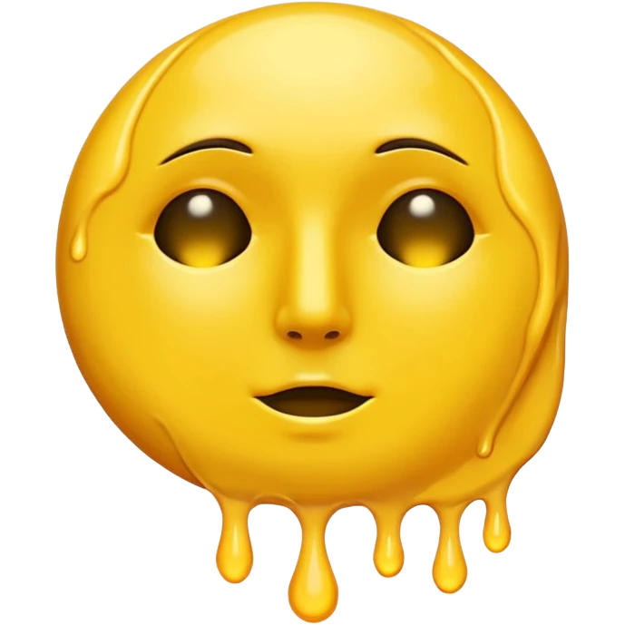 Melting waning crescent moon without any face and should in yellow colour remove the circle thing in bw emoji