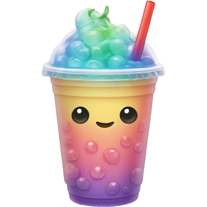 rainbow bubble tea emoji
