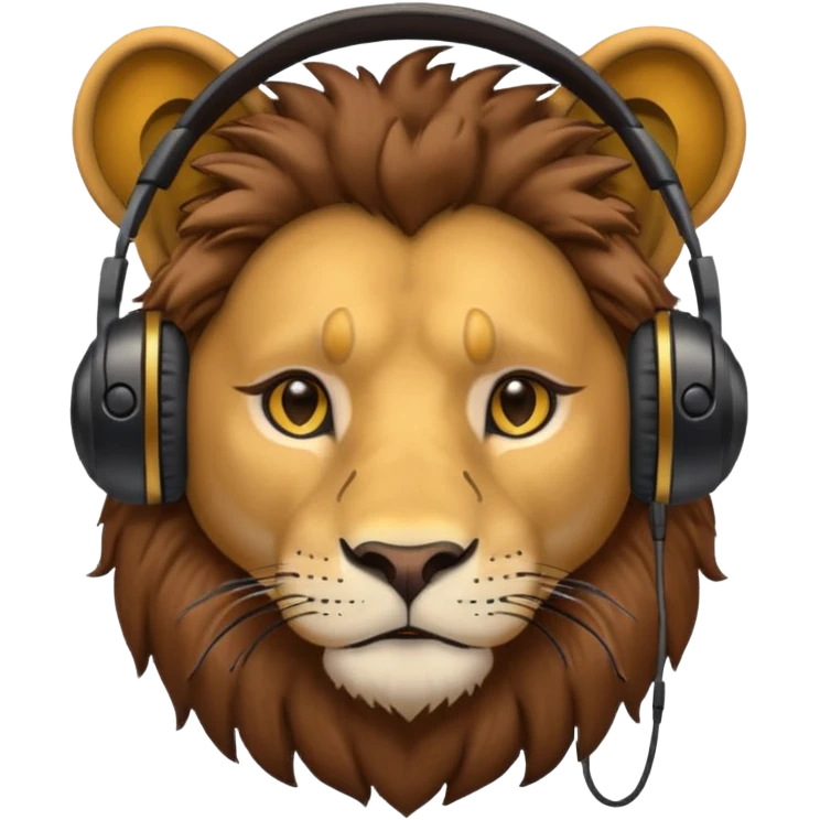 the lion wearing headphone emoji