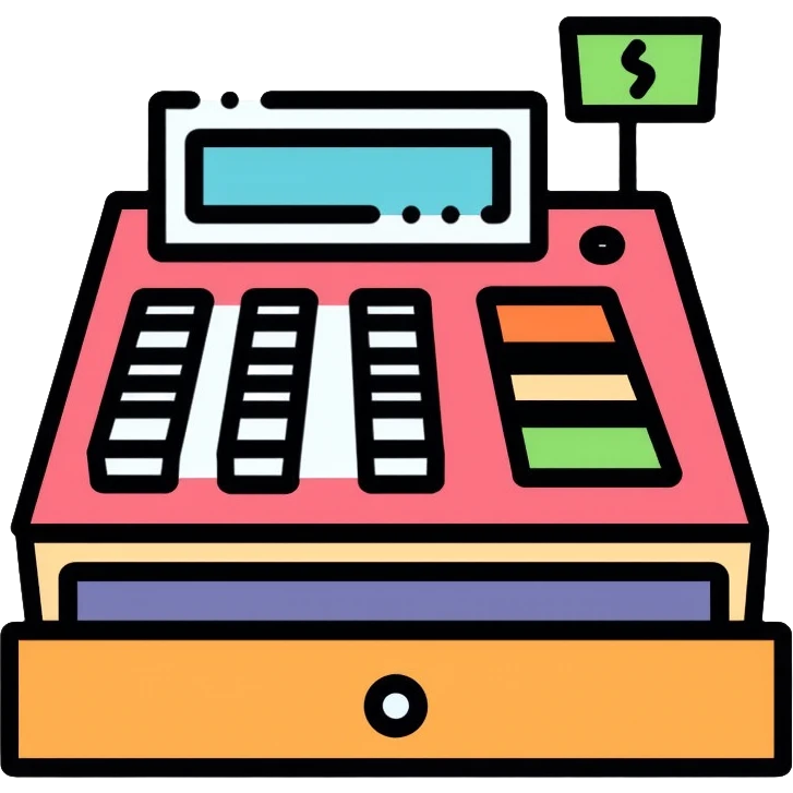 cash register with money drawer open emoji