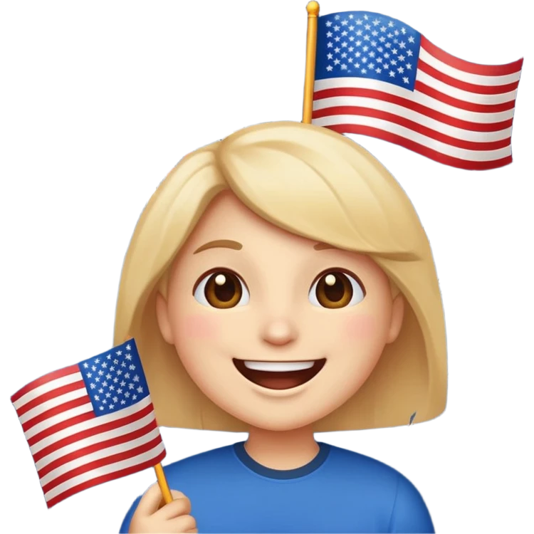 festive emoji for the Fourth of July with fireworks, American flag, and cheerful expression emoji
