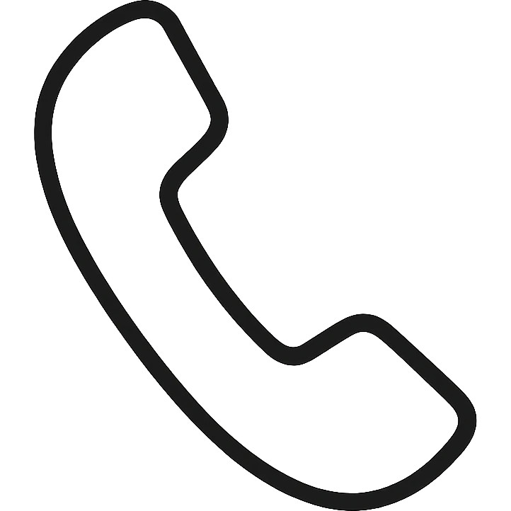 black and white, white icon of telephone, minimalistic, thin black border outlines, the design uses thin black outlines for a clean and modern look, white background. c0!0r
 emoji