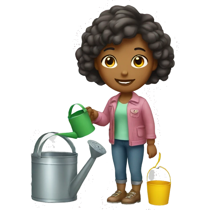 girl with watering can emoji