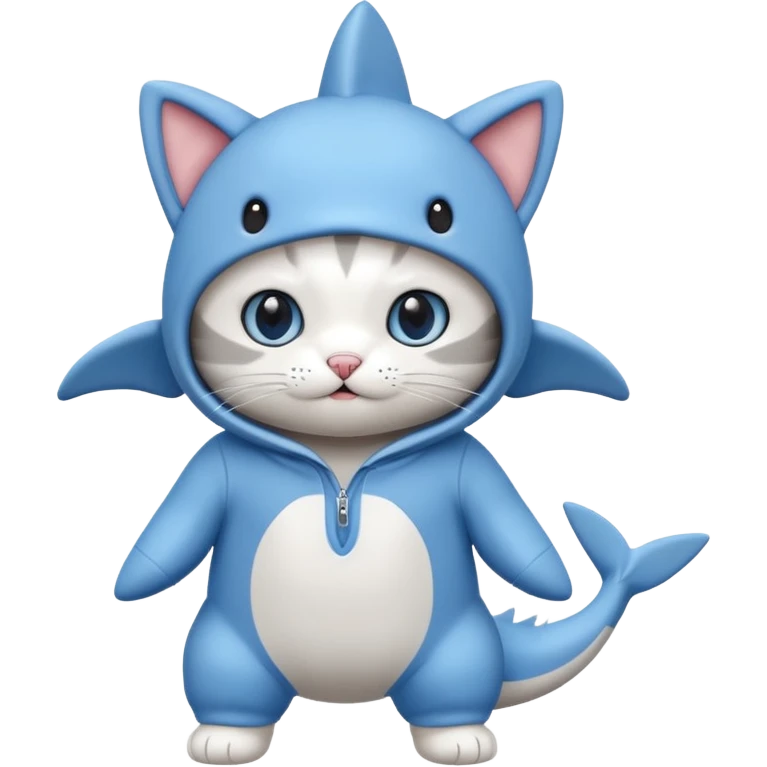 Cat in a shark onesie emoji