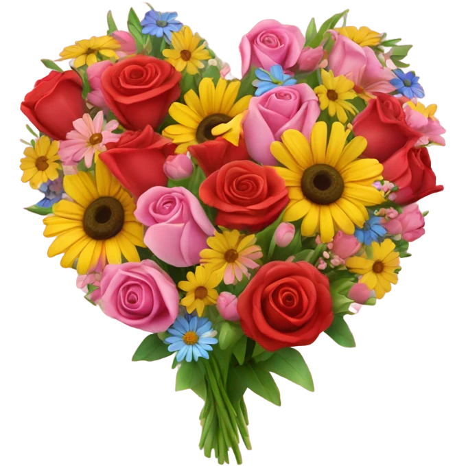 i love you with flowers  emoji