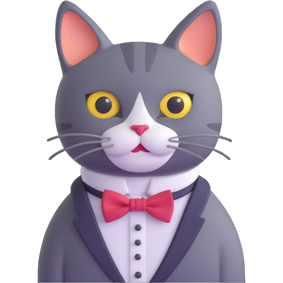 cat with bowtie emoji