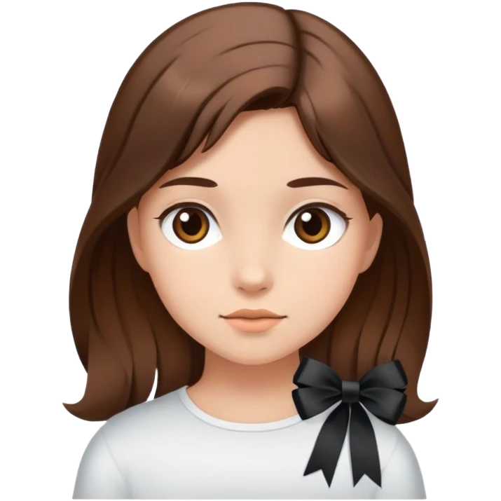 Girl with black ribbon and brown hair  emoji