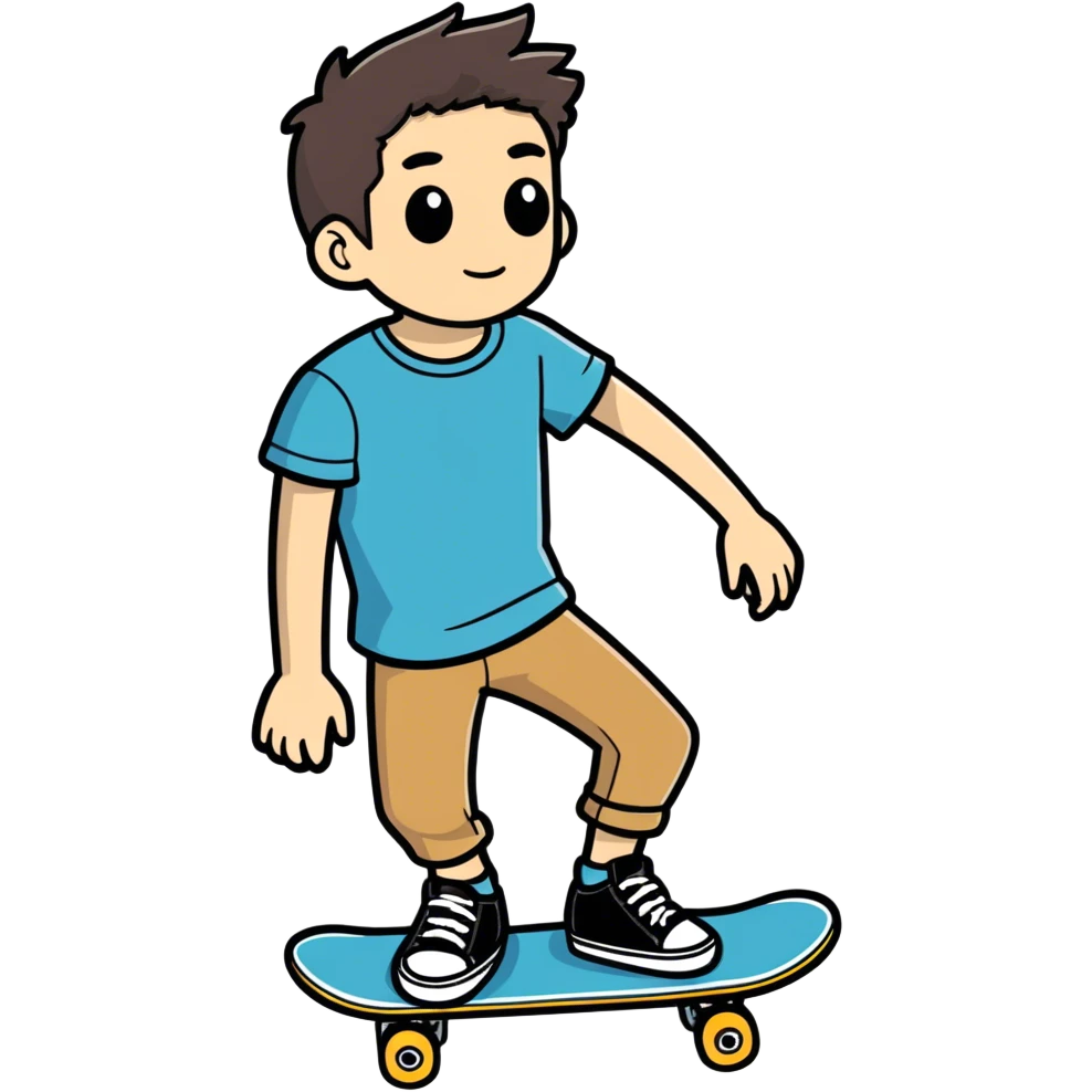 Cool Teen Wolf skateboarding emoji
