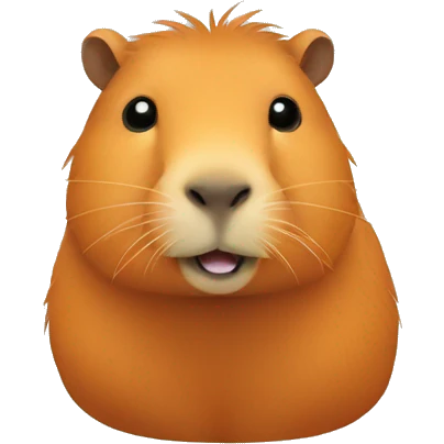 Capybara orange on had emoji