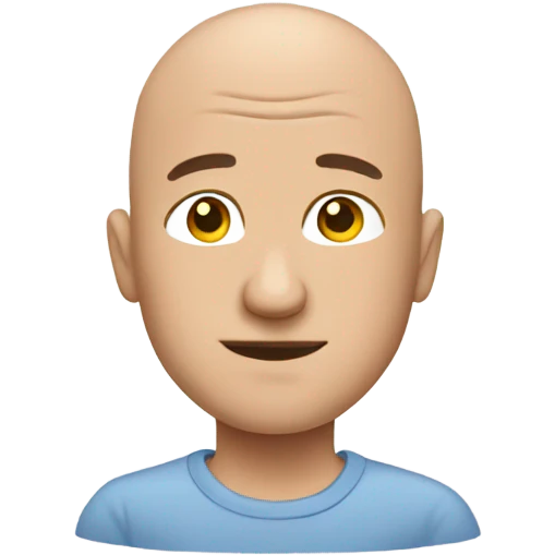 Bald man using bathroom emoji