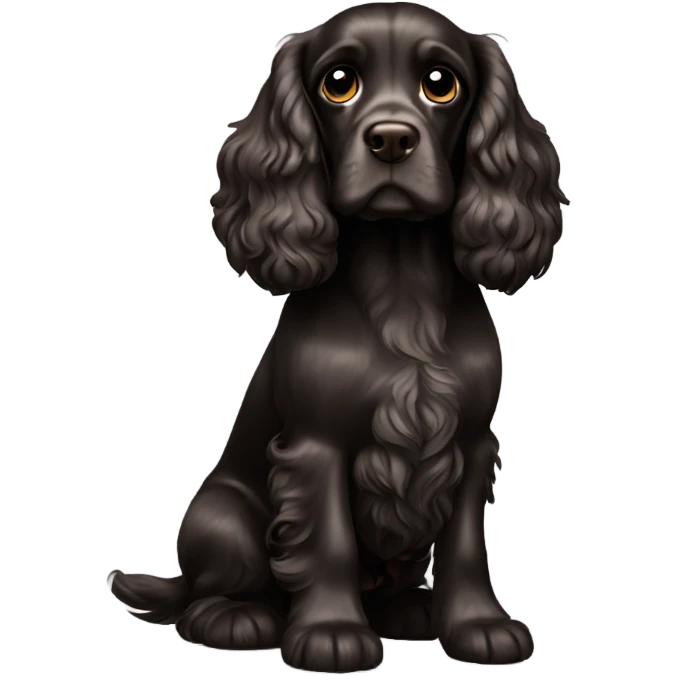 Cocker spaniel dark brown monochrome  emoji