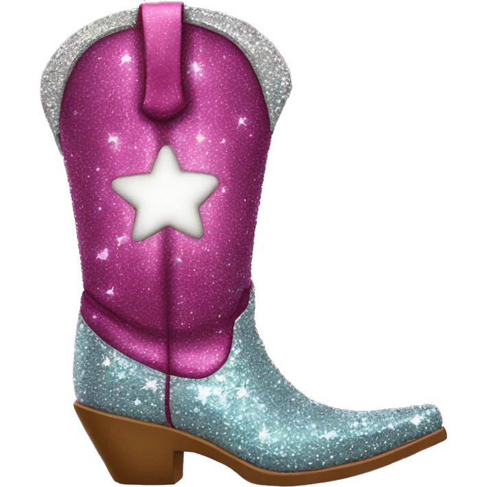 Sparkly cowboy boots with hearts on it emoji