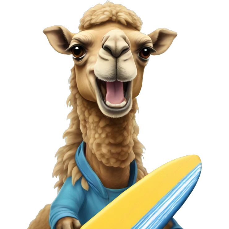 a surfing camel  emoji