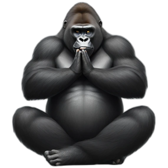 A gorilla practicing yoga emoji