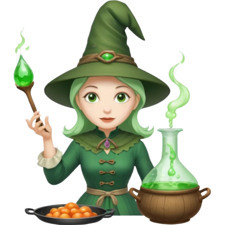 green witch cooking potion emoji