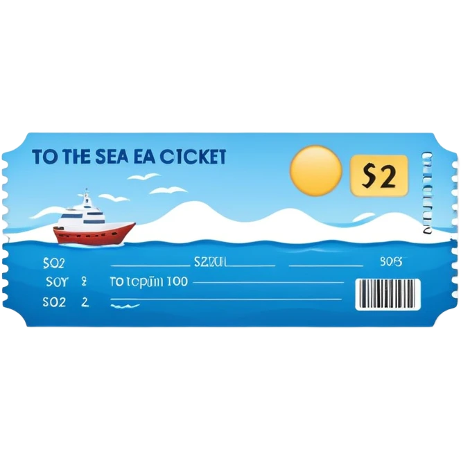 билет на море emoji