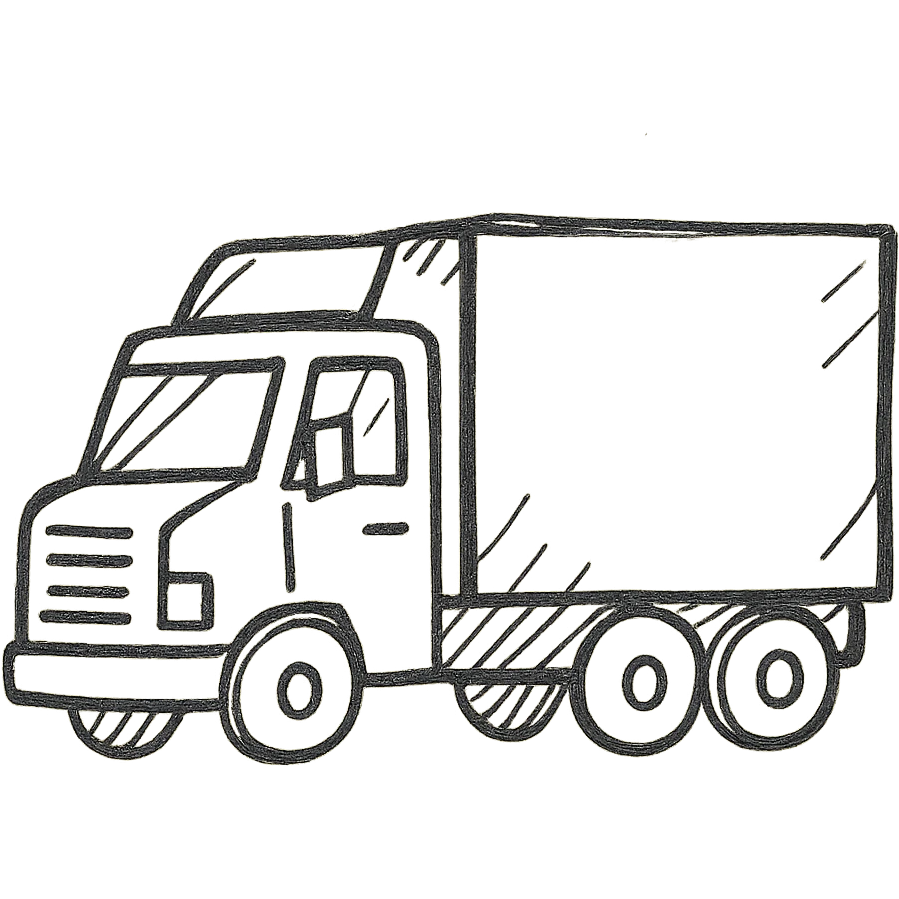 red and gray truck emoji