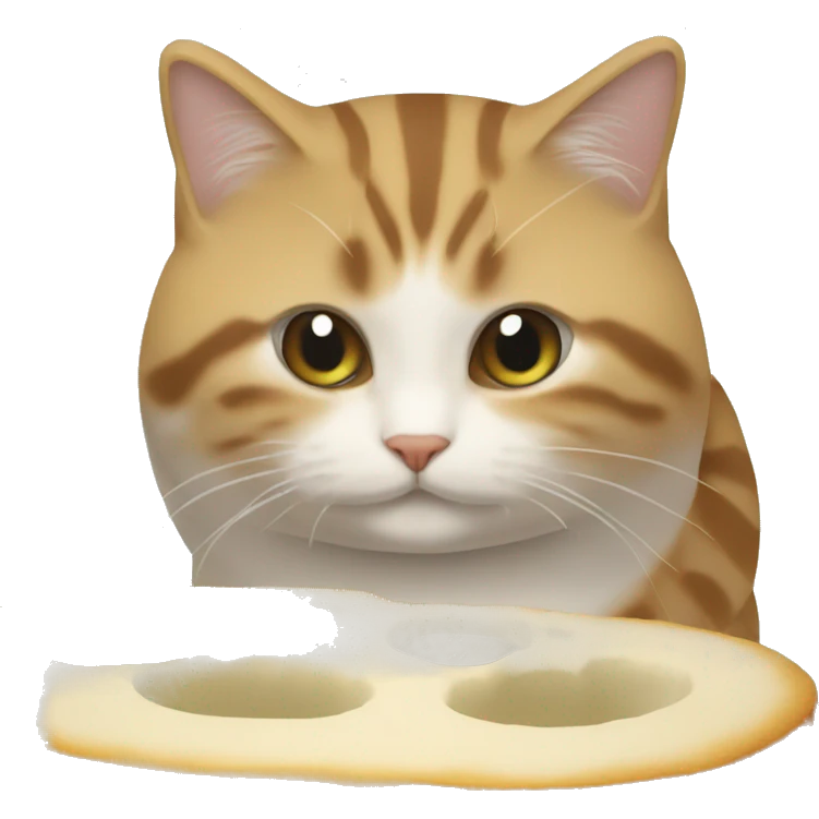 Chat qui mange un cailloux  emoji