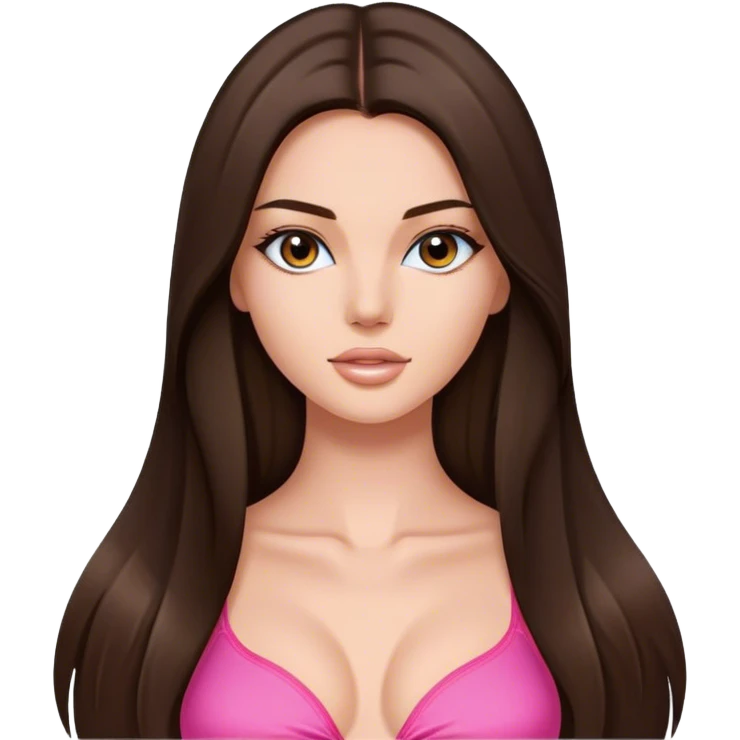 victoria’s secret model with long brunette straight hair emoji