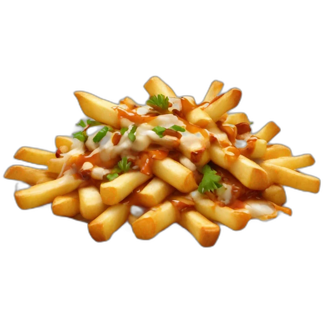 Poutine qui mange un kebab emoji