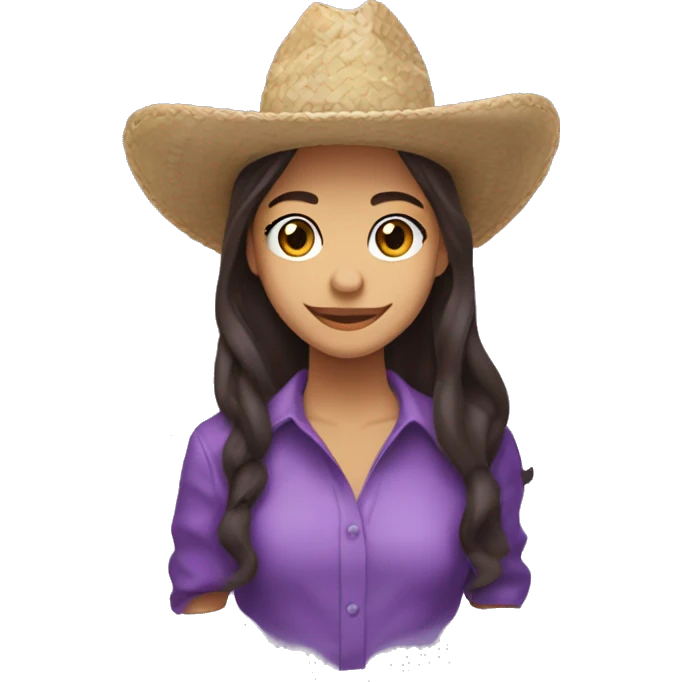 Olivia rodrigo,pelo aaron vestido morado halas de hada transparente y sombrero de vaquera noada emoji