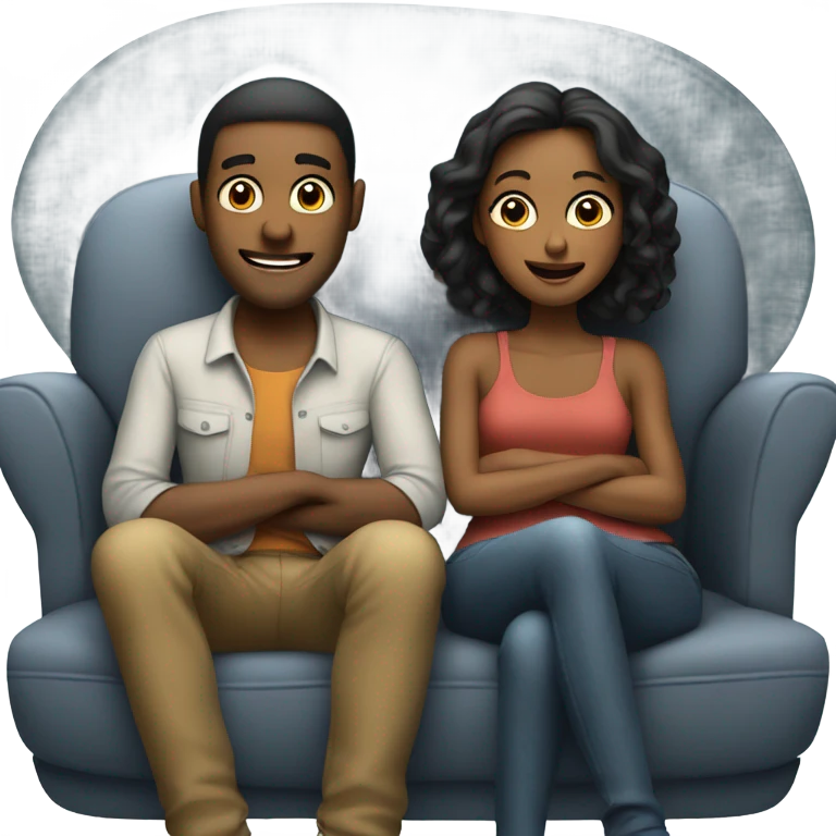 Me and my wife watching a movie emoji