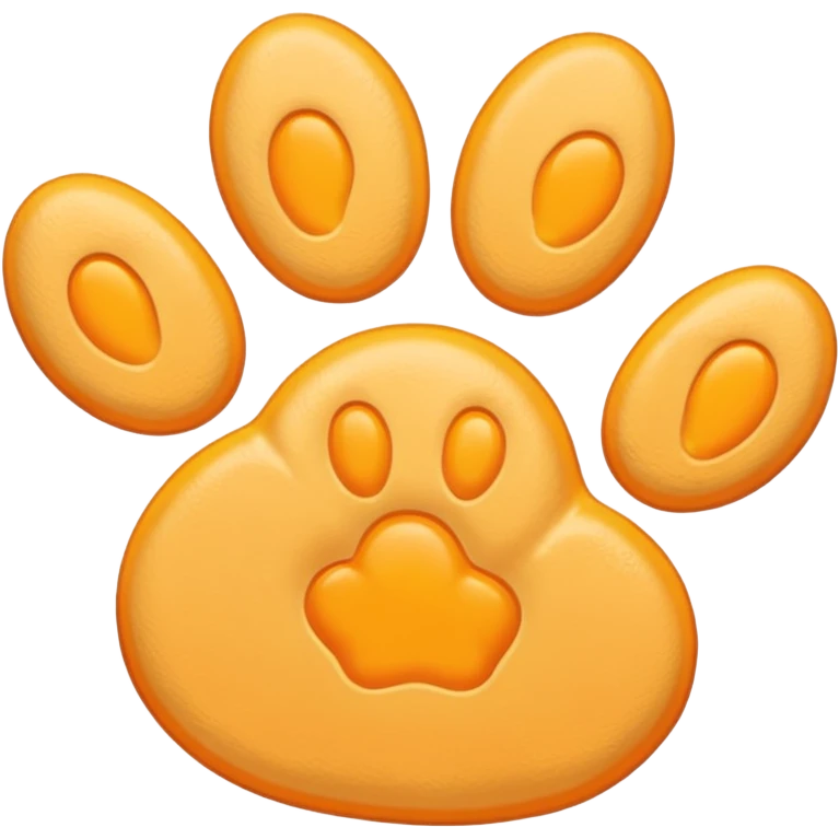 a very light pale pastel yellowy orange pawprint emoji