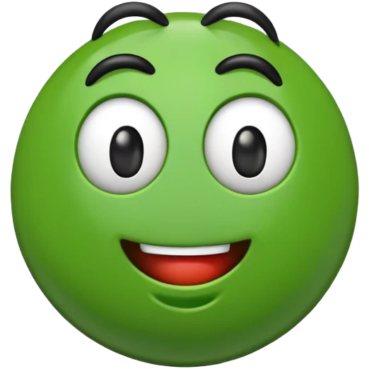 green m&m candy character with a black beard emoji