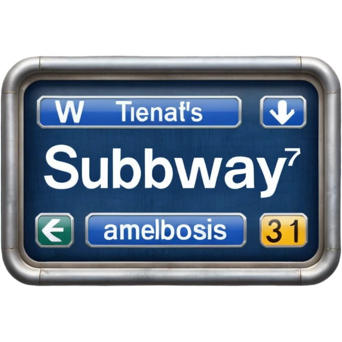 Platform Board – blue text display, Subway Sign. emoji