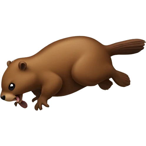  a beaver jumping over a duck emoji