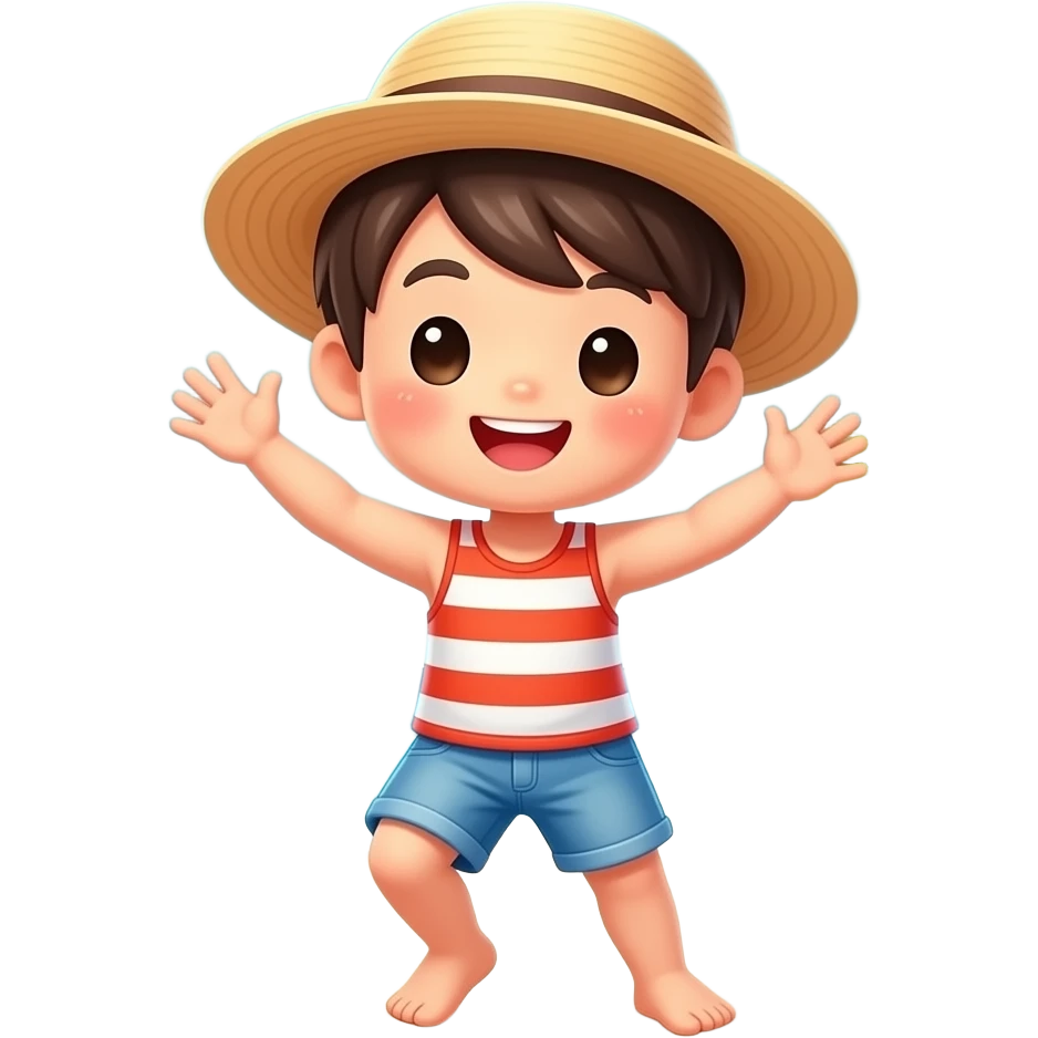 kawaii beach happy dance cute smiley holiday emoji