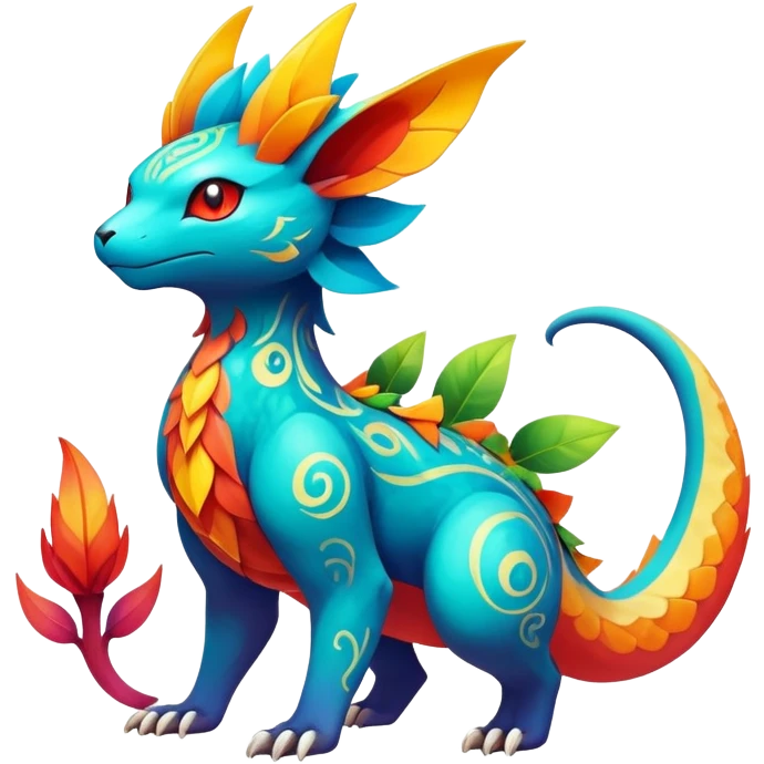 Elemental magical colorful exotic animesque Pokémon-Fakémon-animal-creature emoji