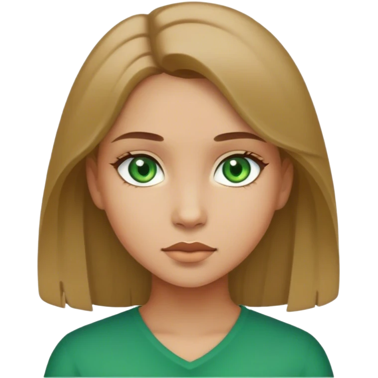 Девушка с зелёными глазами и темно русыми волосами emoji