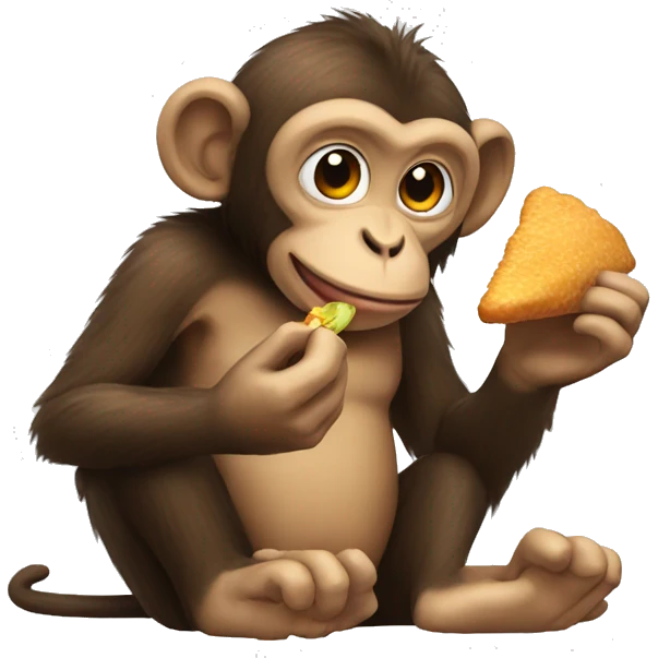 Monkey eating chicken emoji