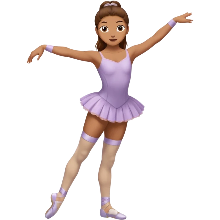 Ballet dancer in over the knee socks, leotard and long brown hair emoji